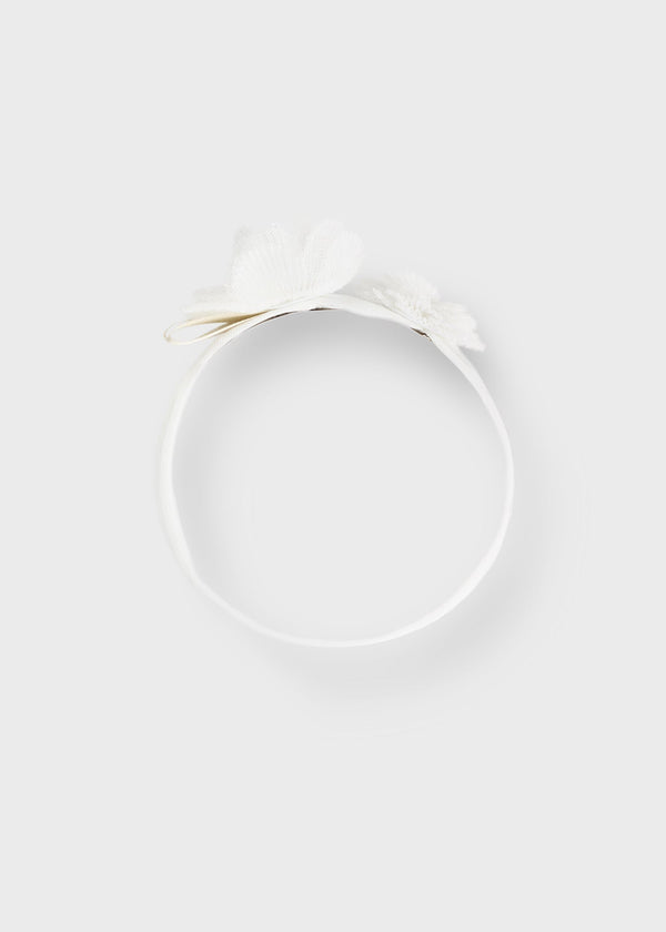 10677 - Tulle headband for baby girl - Natural