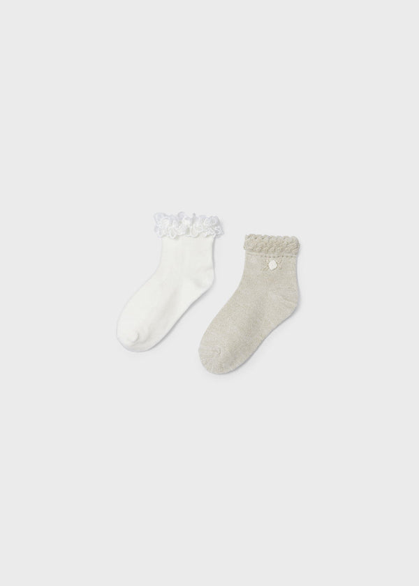 10711 - 2 socks set for girl - Champagne - Kids Chic