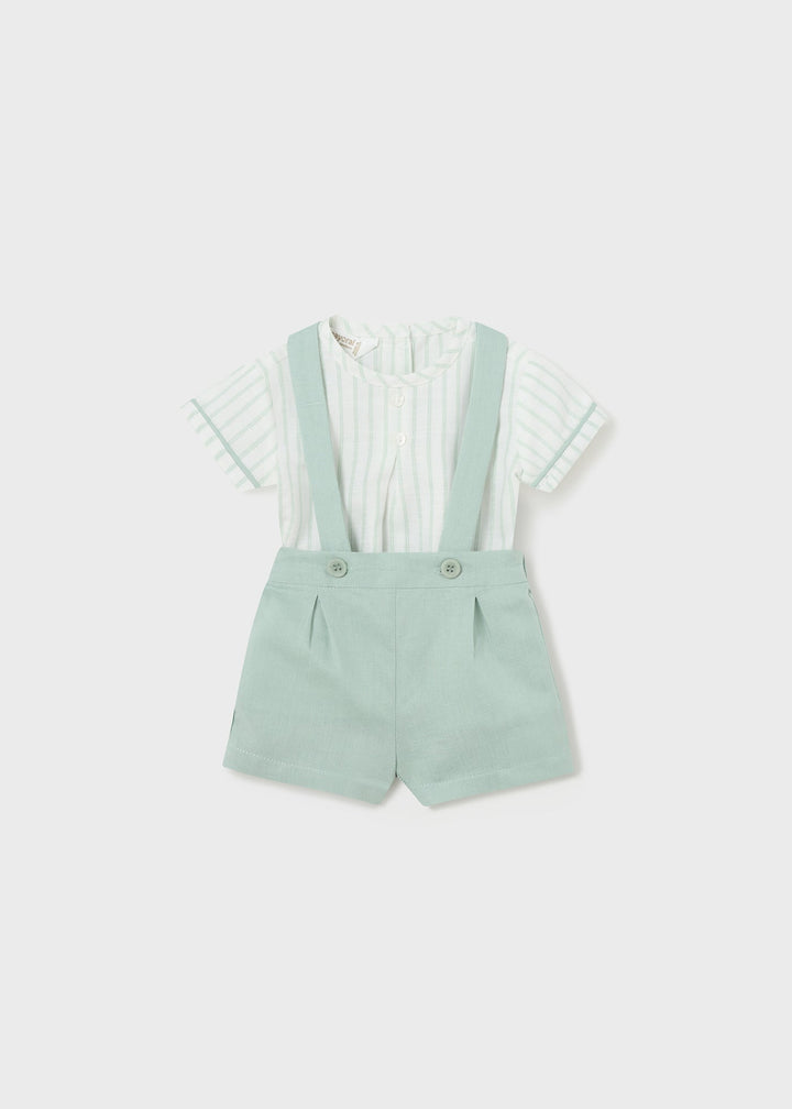 1217 - Shorts with suspenders set for newborn boy - Lagoon - Kids Chic