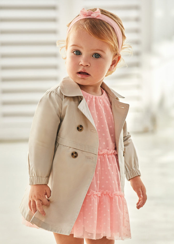 Mayoral Children's Raincoat in sand color for baby girls
