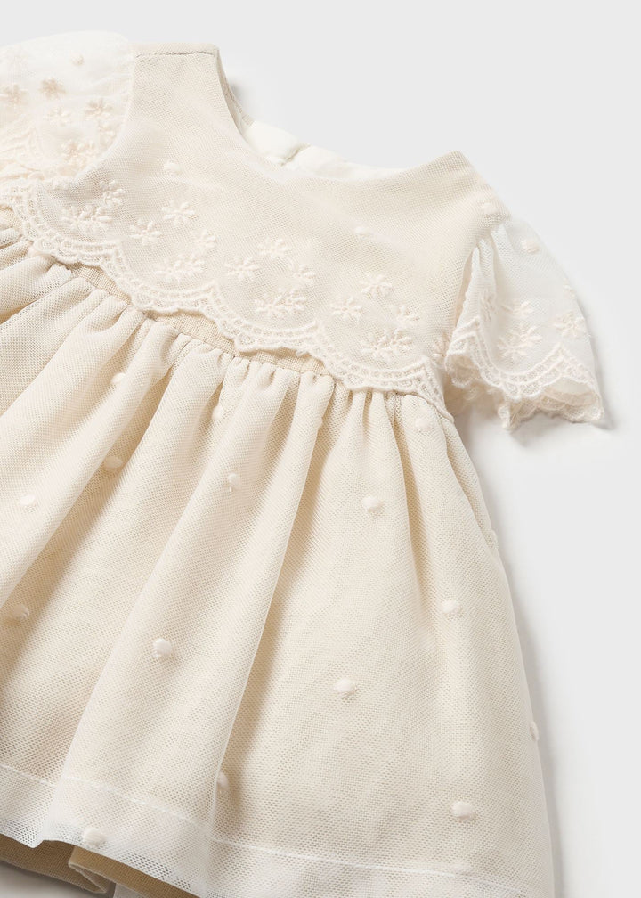 Embroidered tulle dress for newborn girl - Mayoral kids clothing - Summer collection