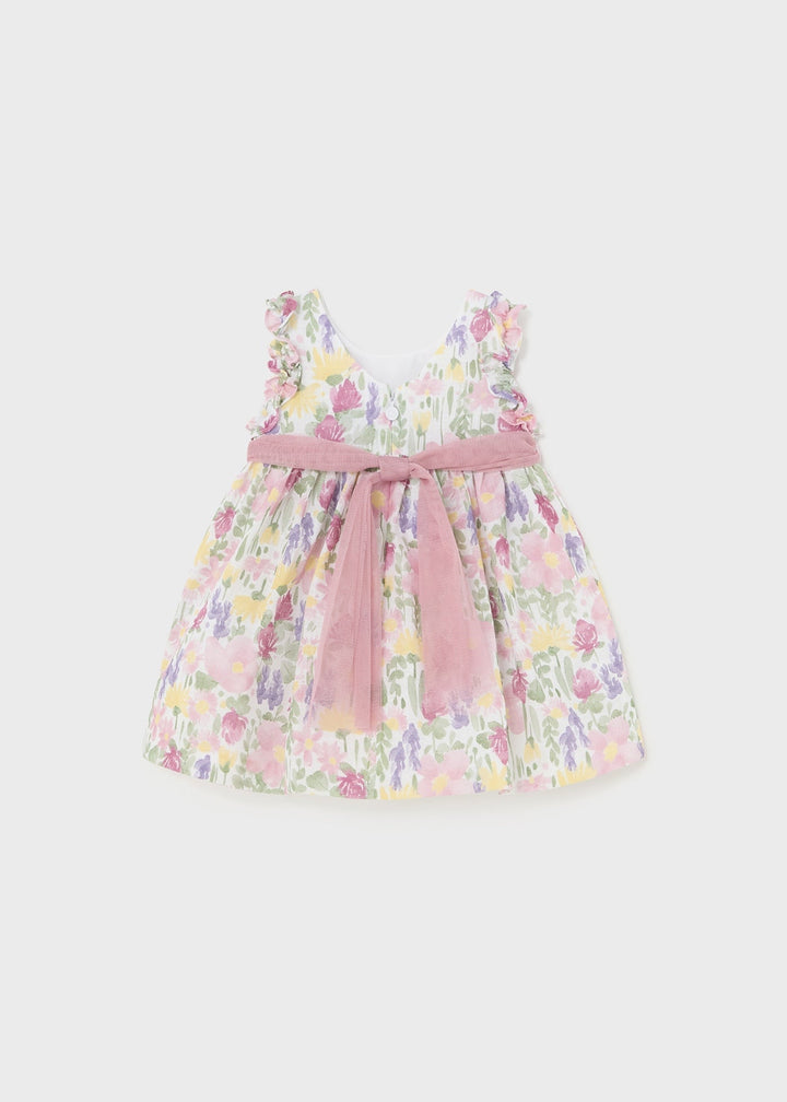 Mayoral Dress in dahlia for baby girls.