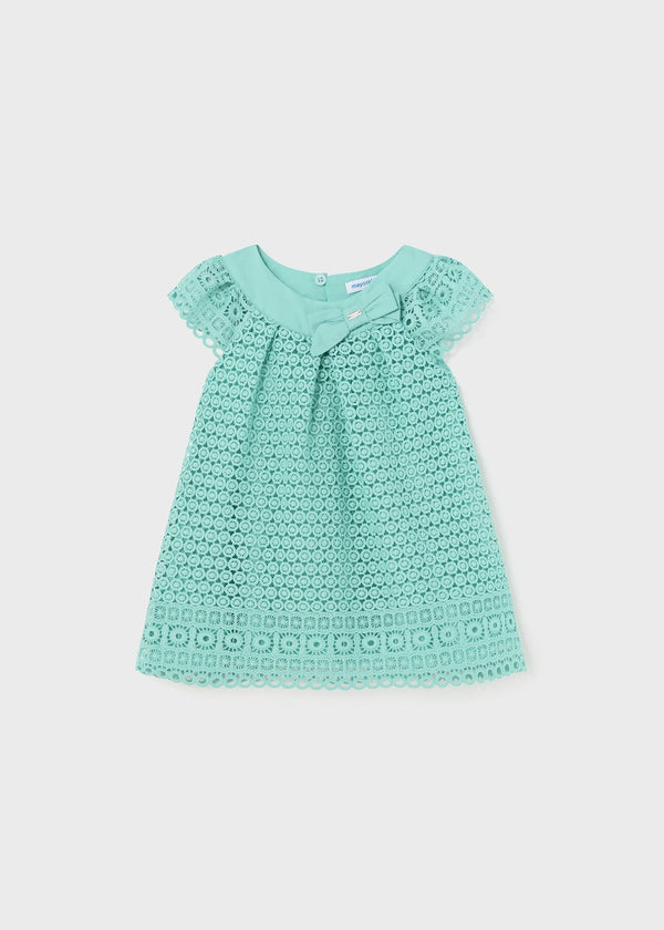 Mayoral Embroidered Dress in agate for girls.