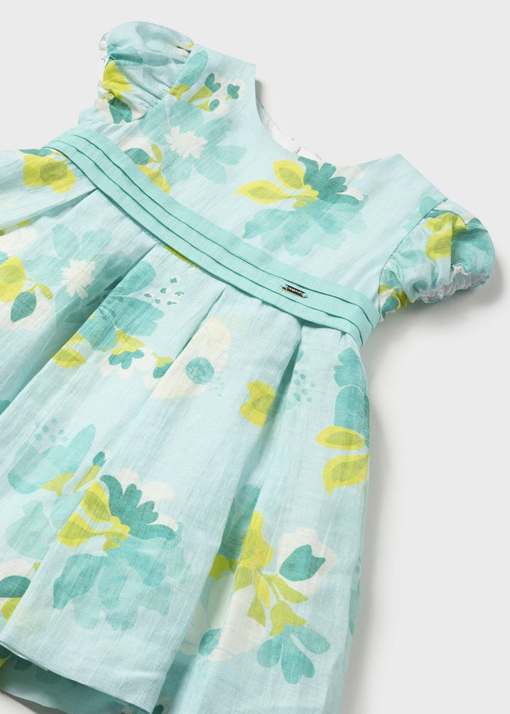 Mayoral Dress in anise for baby girls.