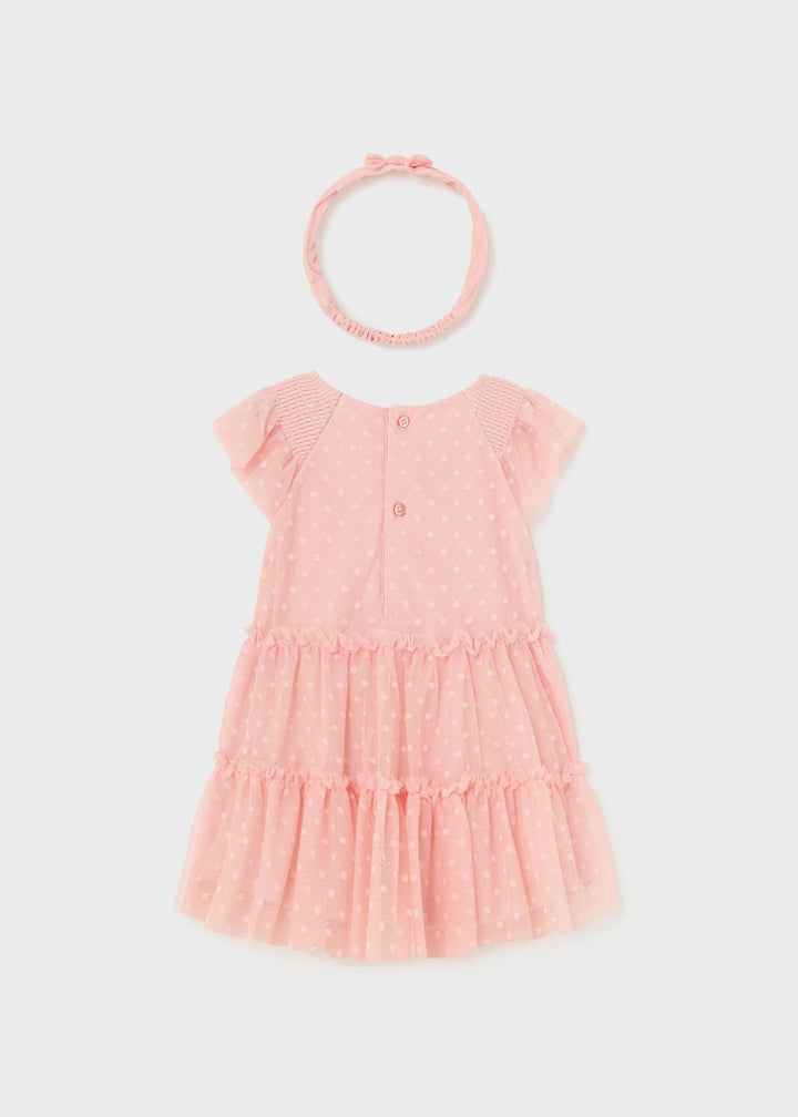 Mayoral Dress in cake color for girls.