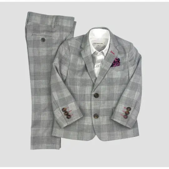 2 pieces London check gray suit Appaman