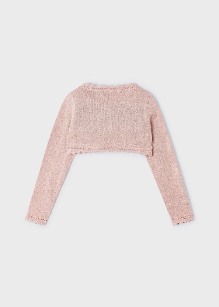 320 - Basic knit bolero for girl - pink - Kids Chic