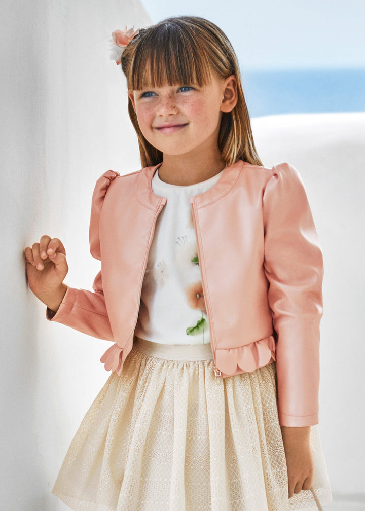Rose Mayoral Jacket for Baby Girls - Elegant Outerwear at Kids Chic.
