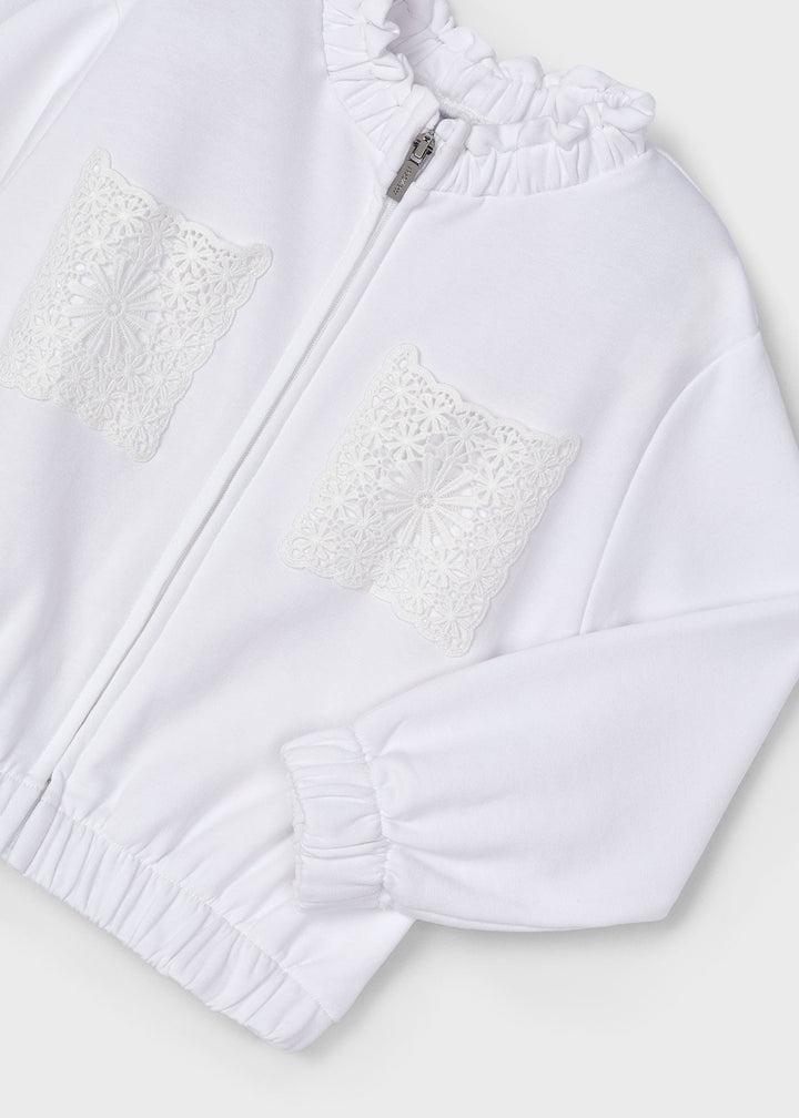 White Hoodie by Mayoral for Kids - Snug and Stylish at Kids Chic.