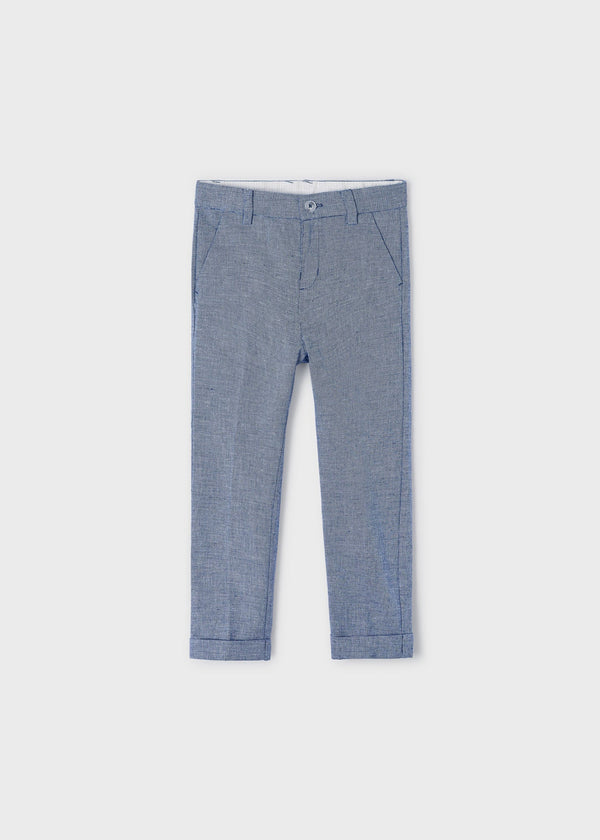 3542 - Linen suiting pants for boy - Cyan