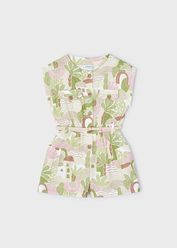 Apple Print Mayoral Romper for Baby Girls - Adorable and Comfy at Kids Chic.