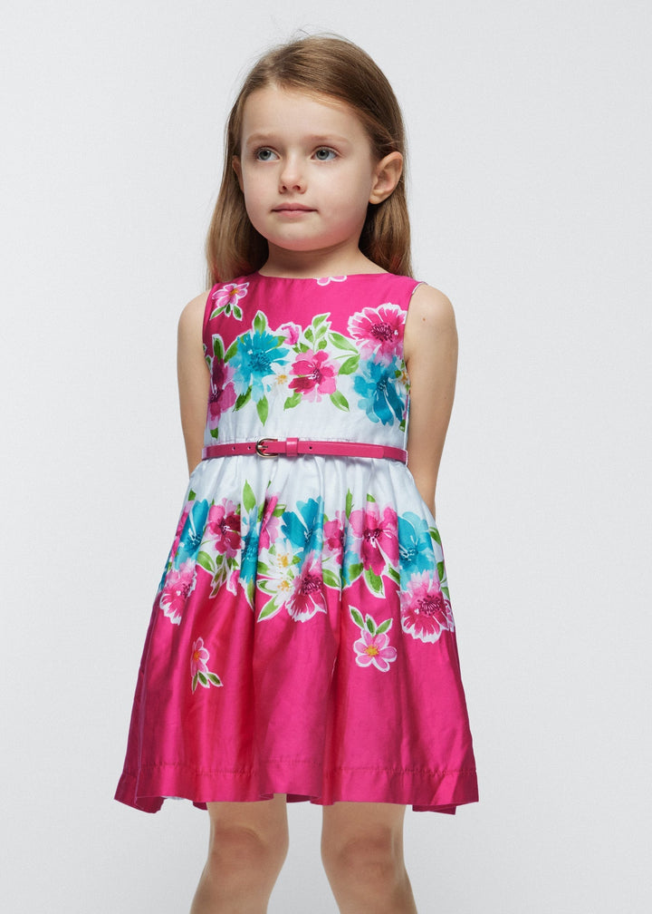 Fuchsia Dress by Mayoral for Girls - Bold Color and Feminine Style at Kids Chic.