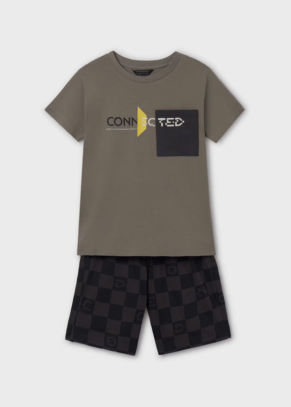 6668 - Boys 2-piece set checkered shorts Better Cotton - Mole