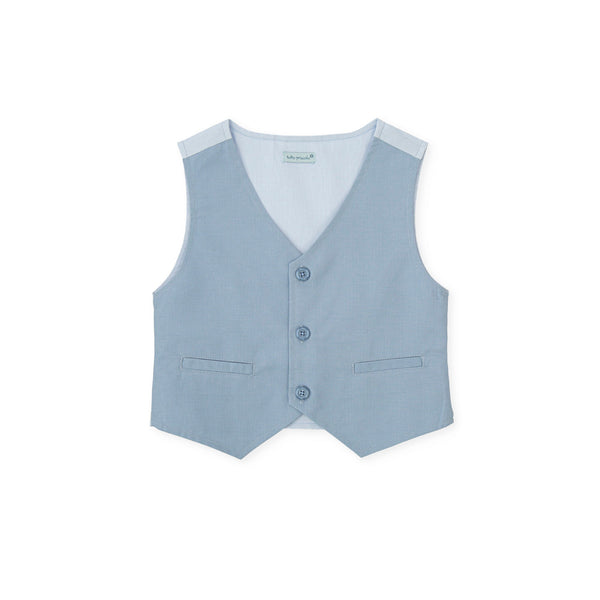 Sophisticated ceramic Aikido woven waistcoat for kids, designed to add a polished touch to both casual and formal summer looks.