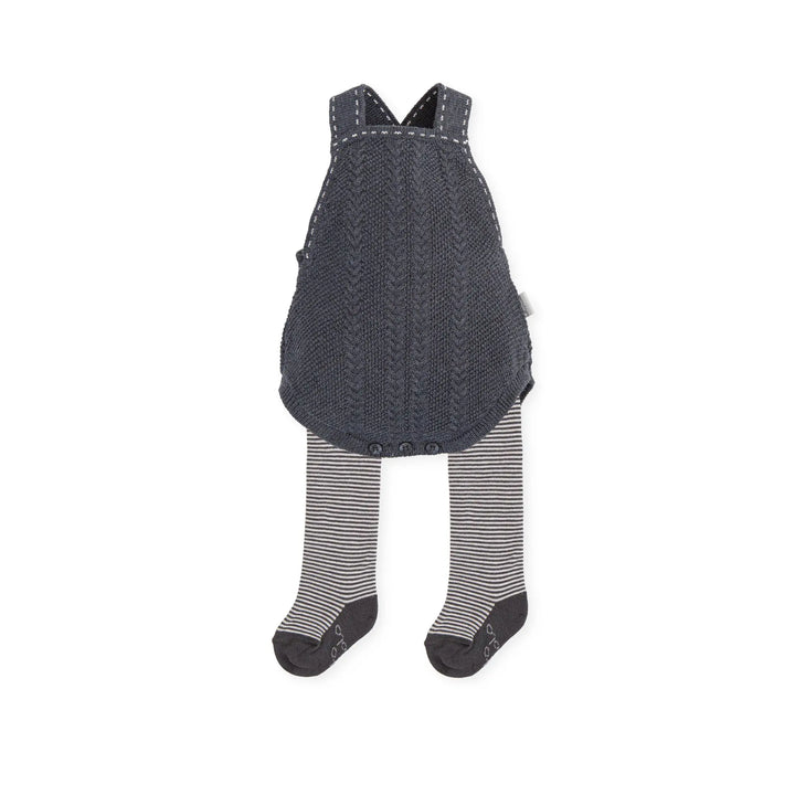 Baby Dungaree with tights - Dark Grey Tutto Piccolo