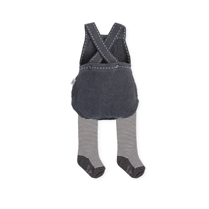 Baby Dungaree with tights - Dark Grey Tutto Piccolo