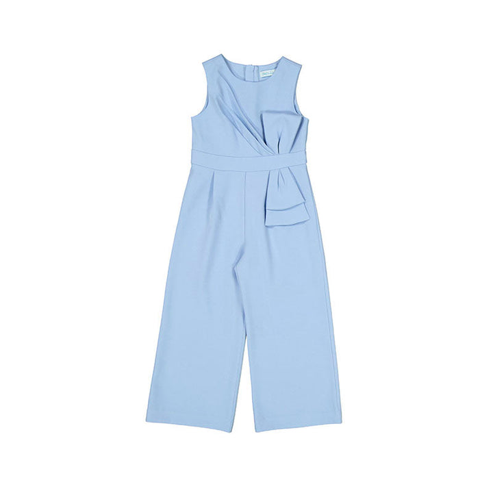 Bow crepe jumpsuit - Sky blue - Kids Chic