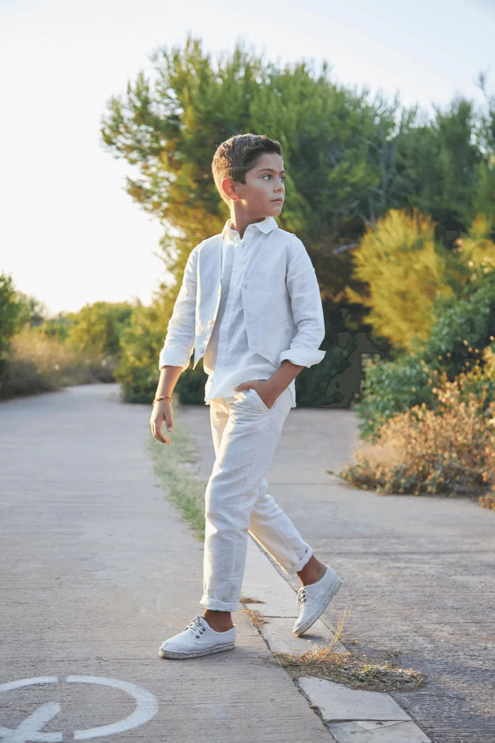 Boy Flor Del Desierto Trousers-Sand Tutto Piccolo