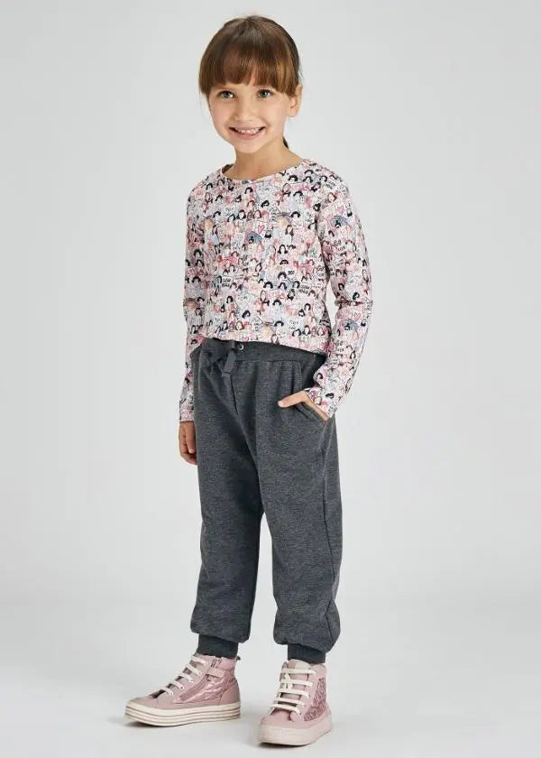 Fleece jogger pants for girl - Bright Lea Mayoral