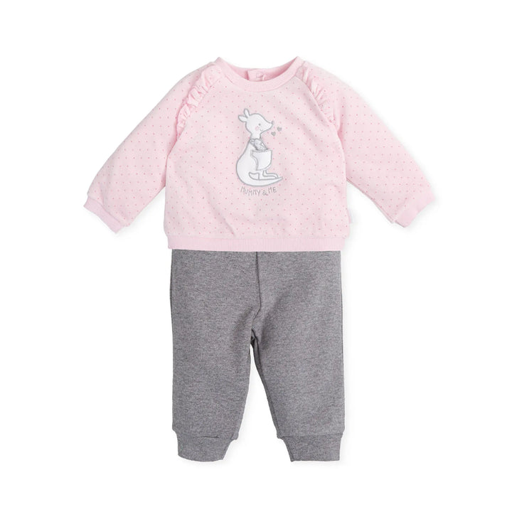 Girl 2 pieces Set - grey and pink Tutto Piccolo