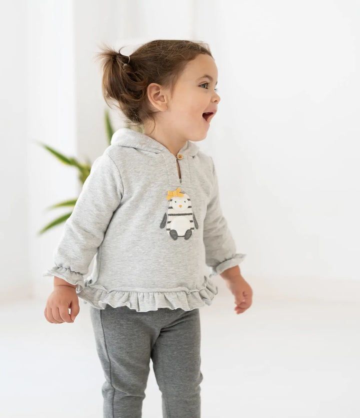 Girl Cotton 2 Pieces set - Grey Tutto Piccolo