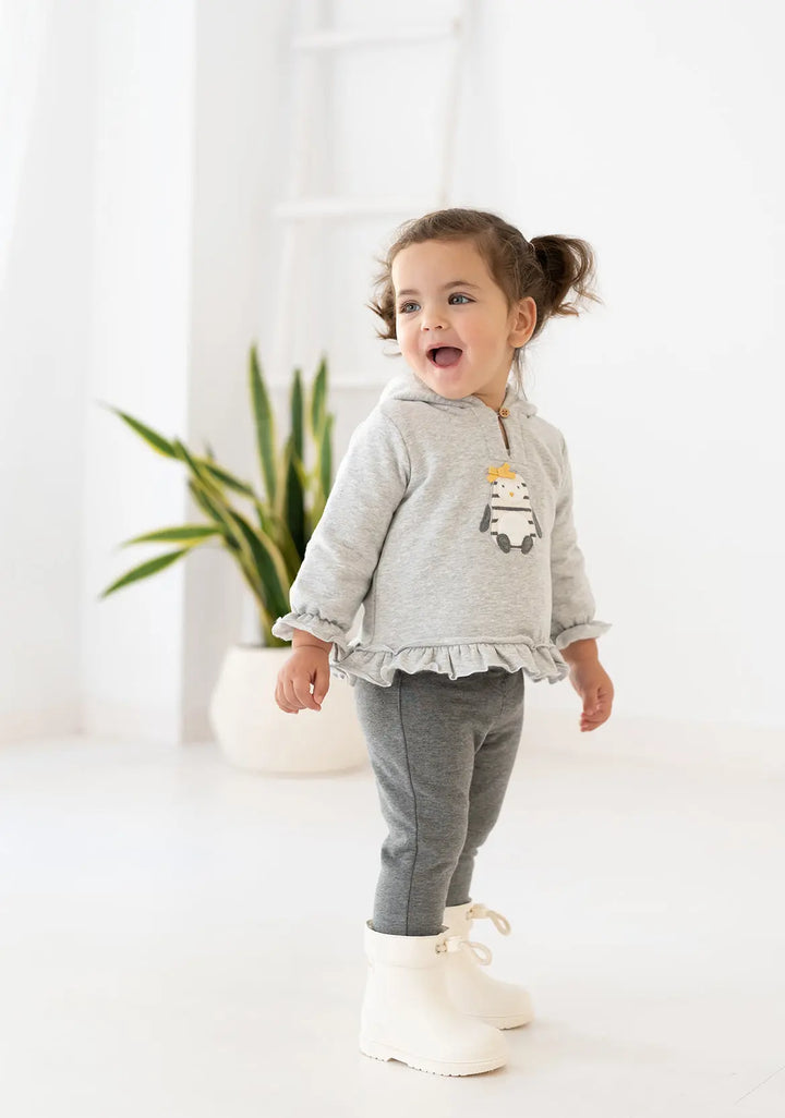 Girl Cotton 2 Pieces set - Grey Tutto Piccolo