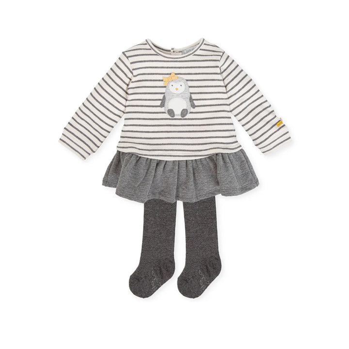 Girl Dress With Tights - Grey Tutto Piccolo