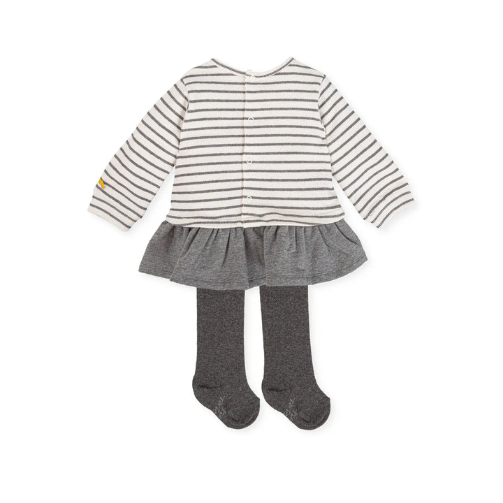 Girl Dress With Tights - Grey Tutto Piccolo