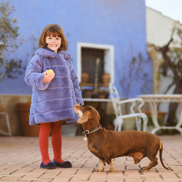 Girl Faux Fur Coat - Blue