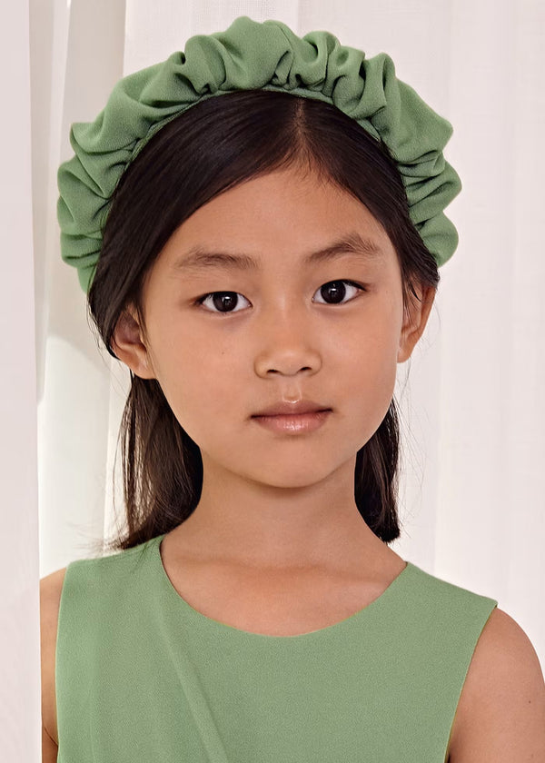 Girl Ruffled Crepe Headband - Green - Kids Chic