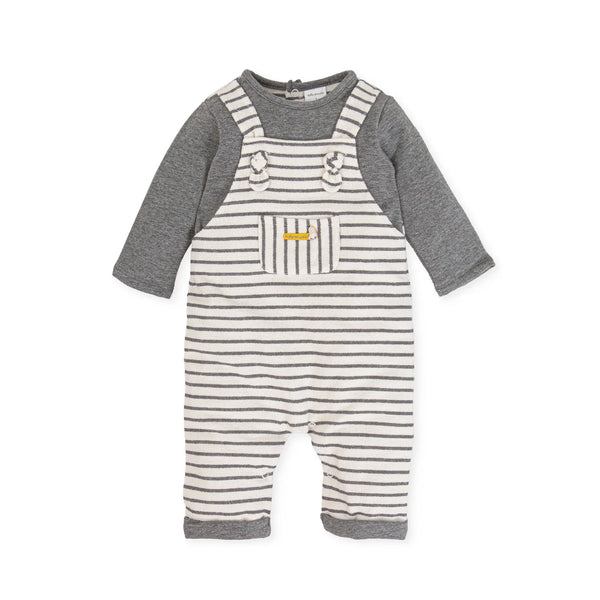 Knitted Dungaree - Black and White Tutto Piccolo