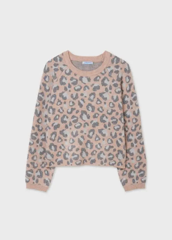 Leopard print sweater for teen girl - Makeup Mayoral