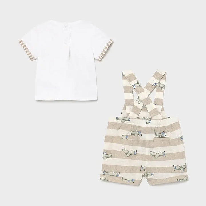 Overall And T-shirt Set for Newborn Boy Linen Mayoral