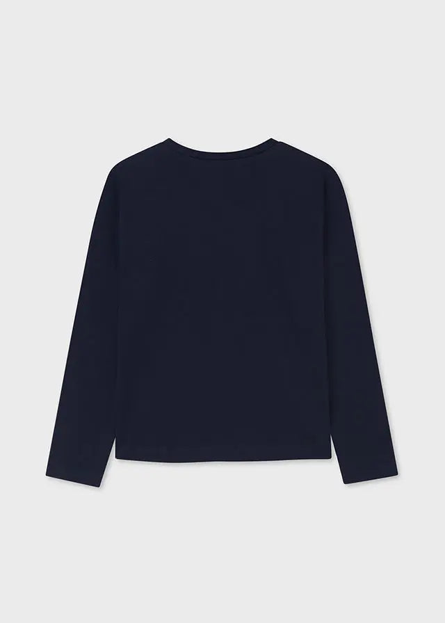 L/S shirt dog for teen girl - Navy Mayoral