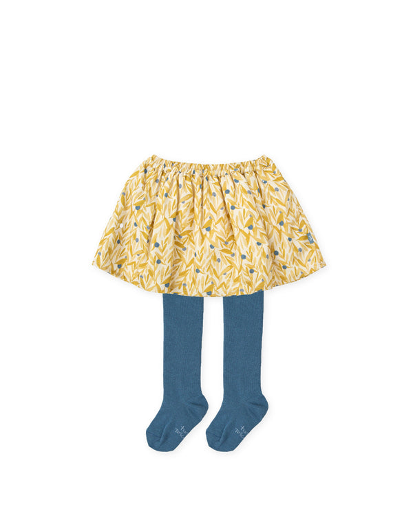 SKIRT & TIGHTS - MUSTARD