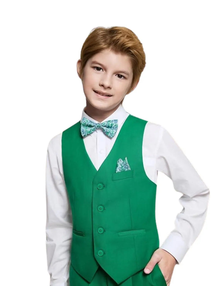 Suit for Boys: 5 Pieces Set Christmas Green🪡 🧵Proudly made in Canada 🇨🇦 Kids Chic