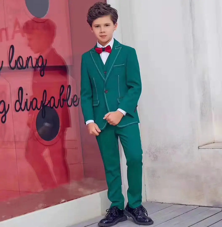 Suit for Boys: 6 Pieces Set Green Kids Chic