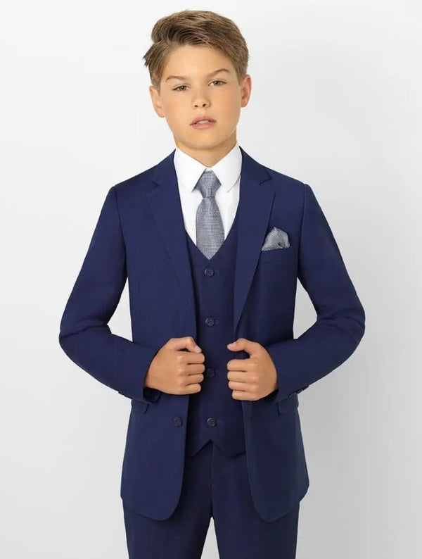 Elegant Navy 3-Piece Boys Suit at Kids Chic Attire