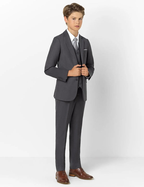 Suit for boys: 5 pieces Set charcoal grey Kids Chic