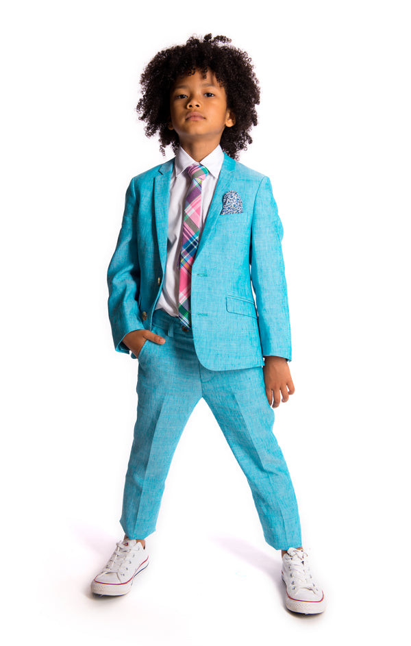 Scuba Blue 2-Piece Boys Suit at Kids Chic Outfit