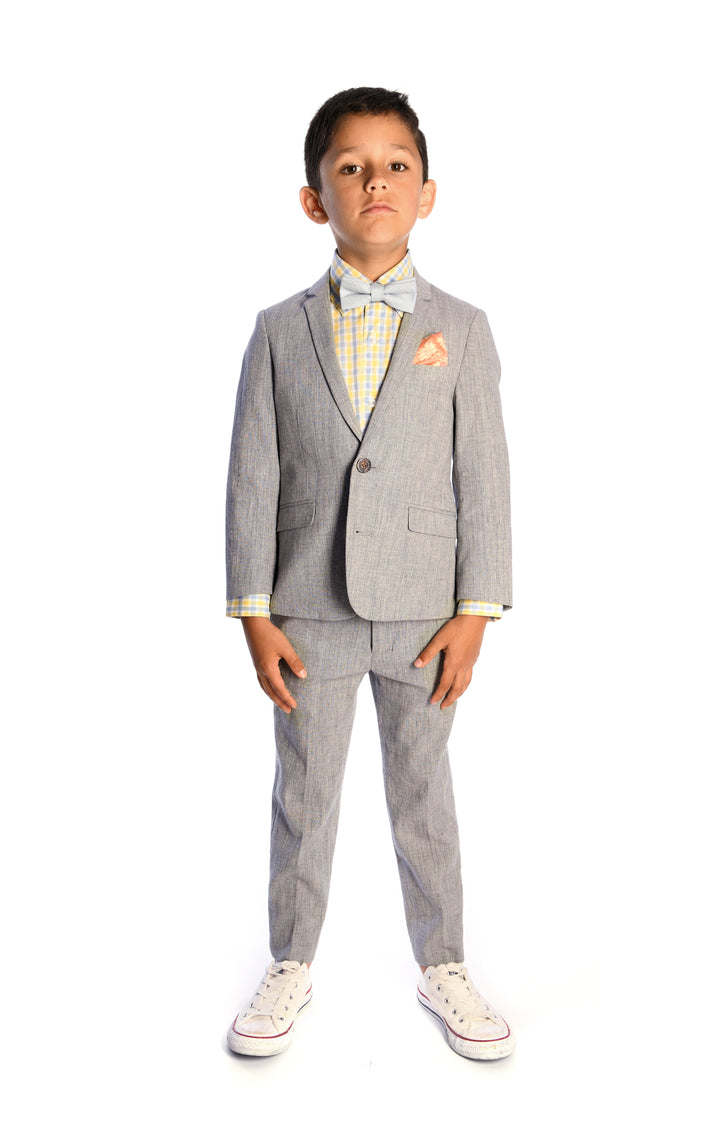 Grey 2-Piece Boys Suit at Kids Chic Attire