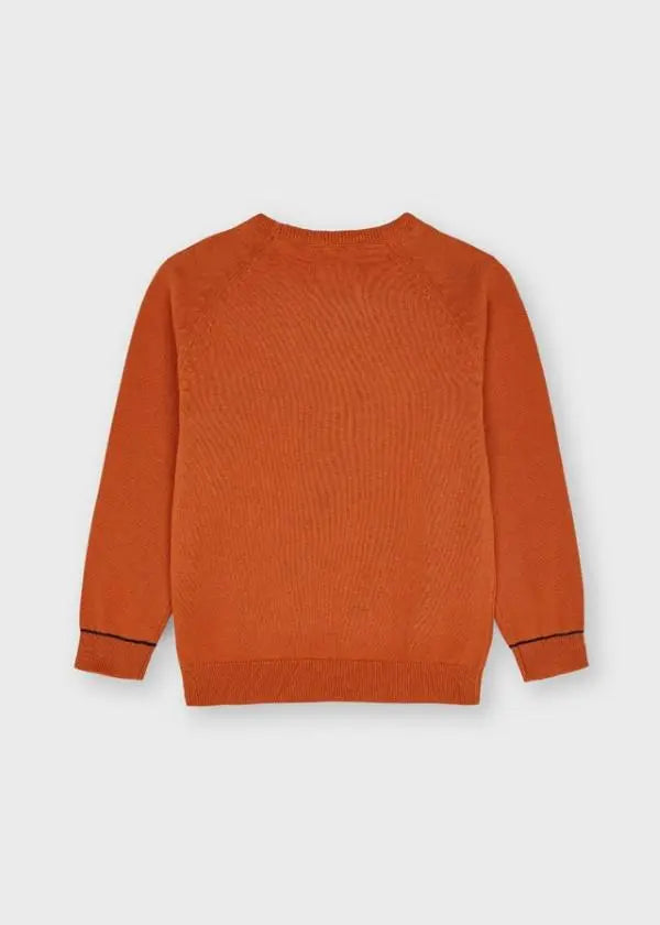 Basic cotton sweater w/round for boy - Orange Mayoral