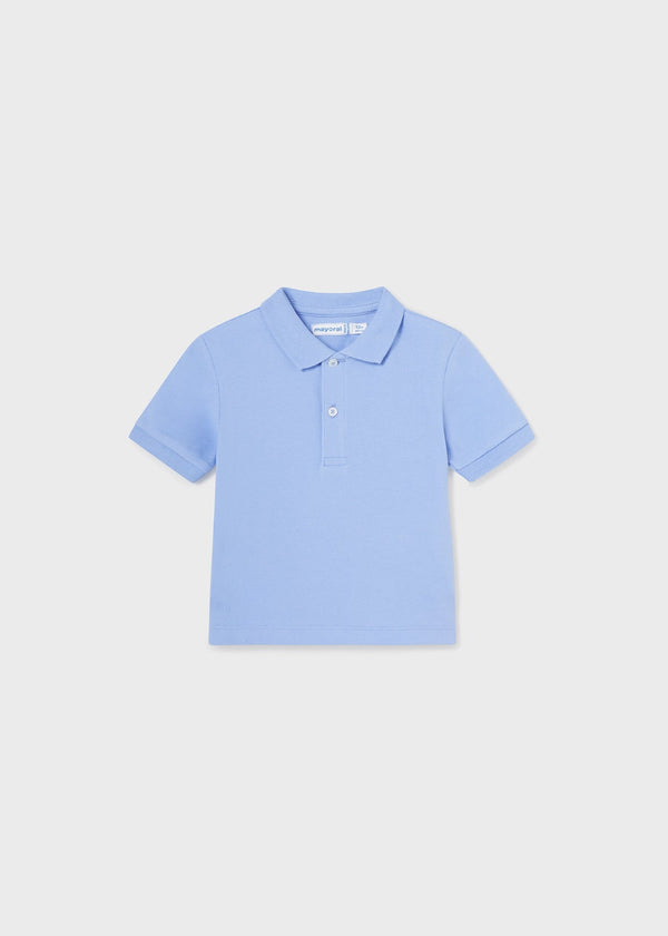 Mayoral Basic Polo Ocean - "Boys' ocean blue short-sleeve polo shirt with ribbed collar and sleeve ends by Mayoral.