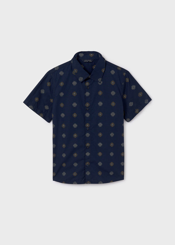 Navy Mayoral Short Sleeve Shirt for Boys - Stylish Casual Wear at Kids Chic.