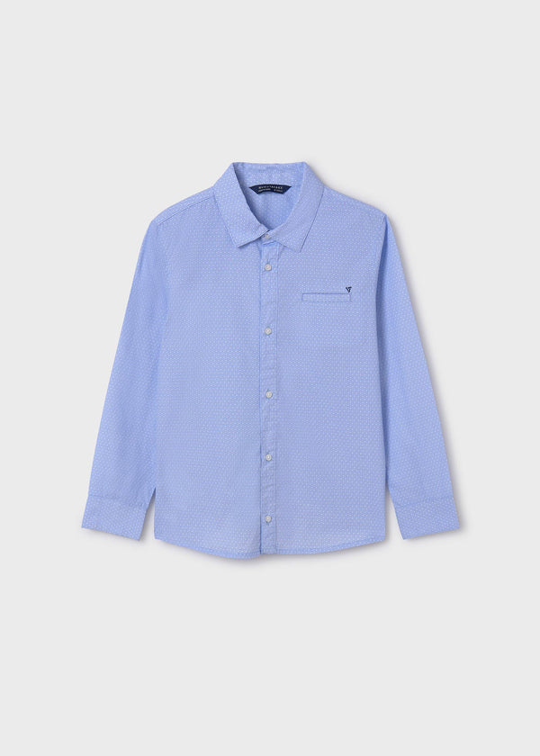 Mayoral Long Sleeve Shirt in Sky Blue for Kids - Elegance & Comfort at Kids Chic.