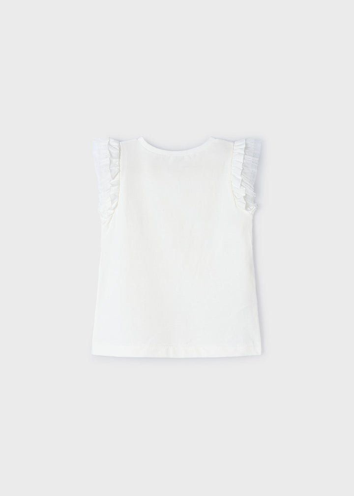 3079 - S/s t-shirt for girl - Natural-white - Kids Chic