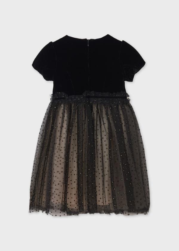 Velvet tulle dress for teen girl - Black Mayoral
