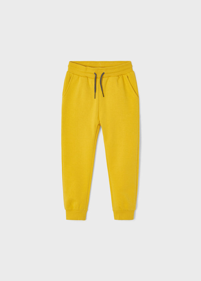Basic cuffed fleece trousers for boy - Gold Mayoral