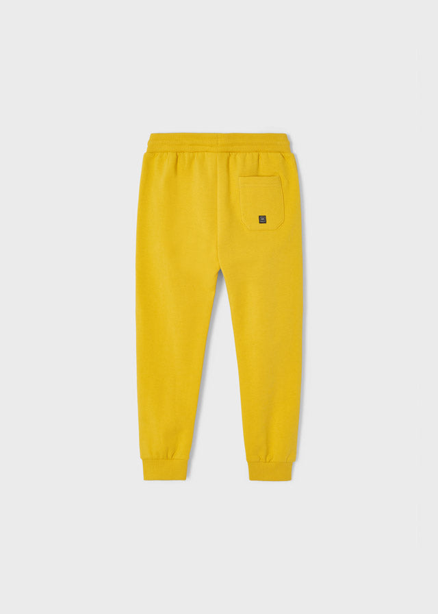 Basic cuffed fleece trousers for boy - Gold Mayoral