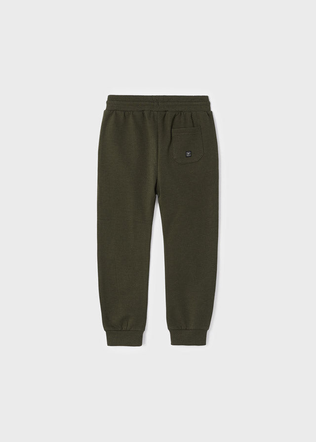 Basic cuffed fleece trousers for boy - Forest Mayoral